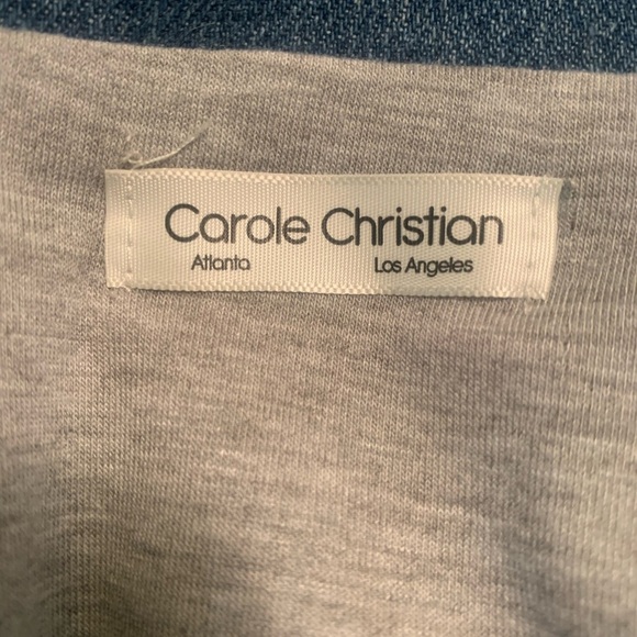 Carole Christian denim & faux sheep vest, size M - Picture 2 of 7